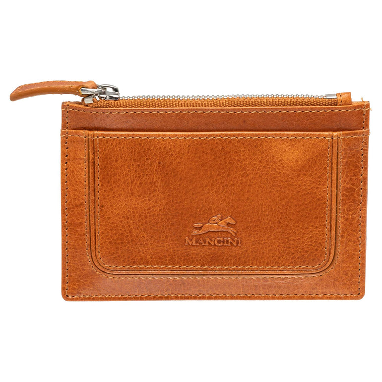 Mancini Wallets Tan Mancini  South Beach RFID Secure Card Case and Coin Pocket