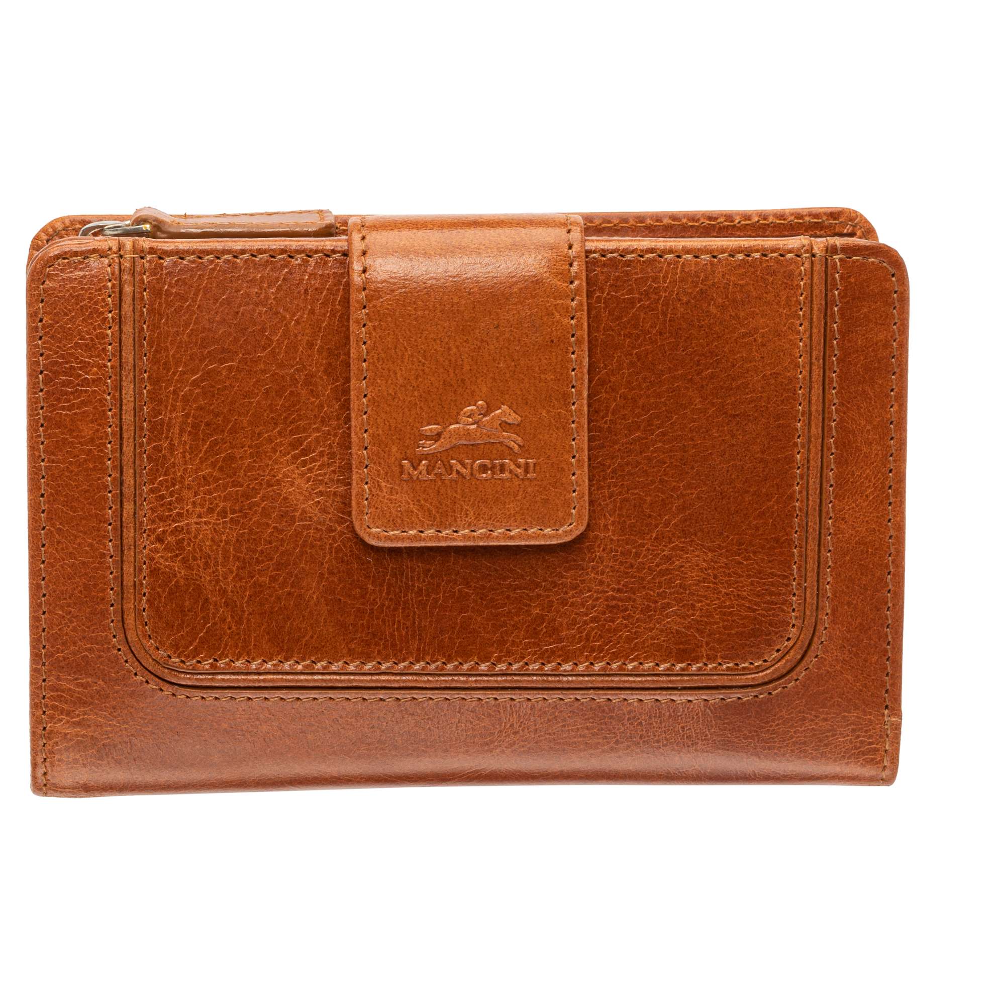 Mancini Wallets Tan Mancini South Beach RFID Secure Medium Clutch Wallet