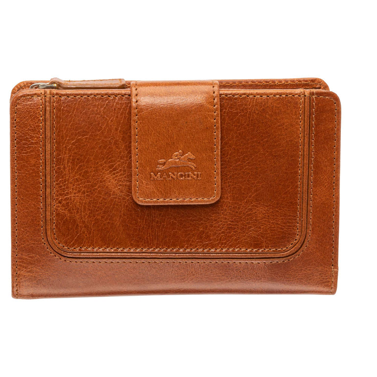 Mancini Wallets Tan Mancini South Beach RFID Secure Medium Clutch Wallet