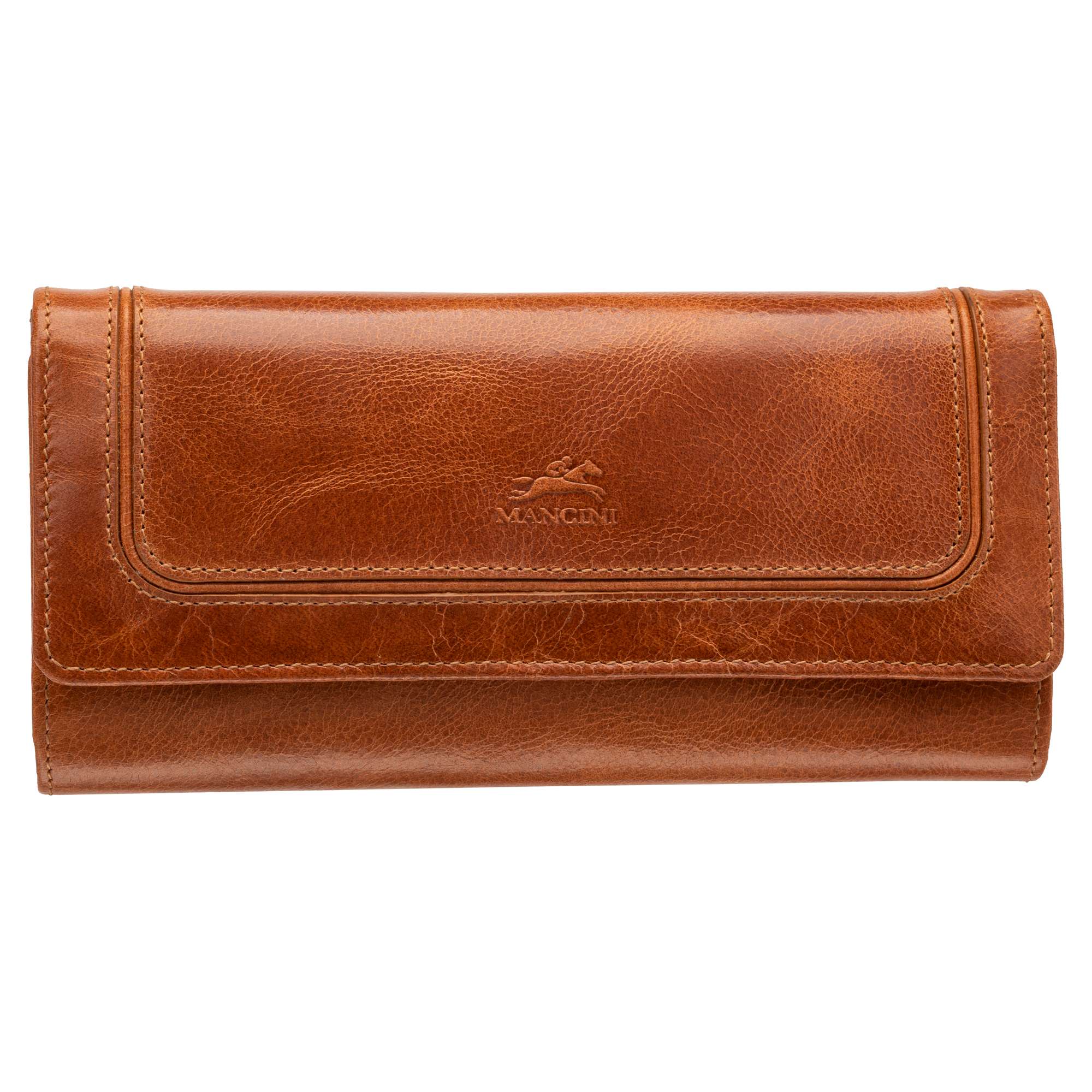 Mancini Wallets Tan Mancini South Beach RFID Secure Trifold Wallet