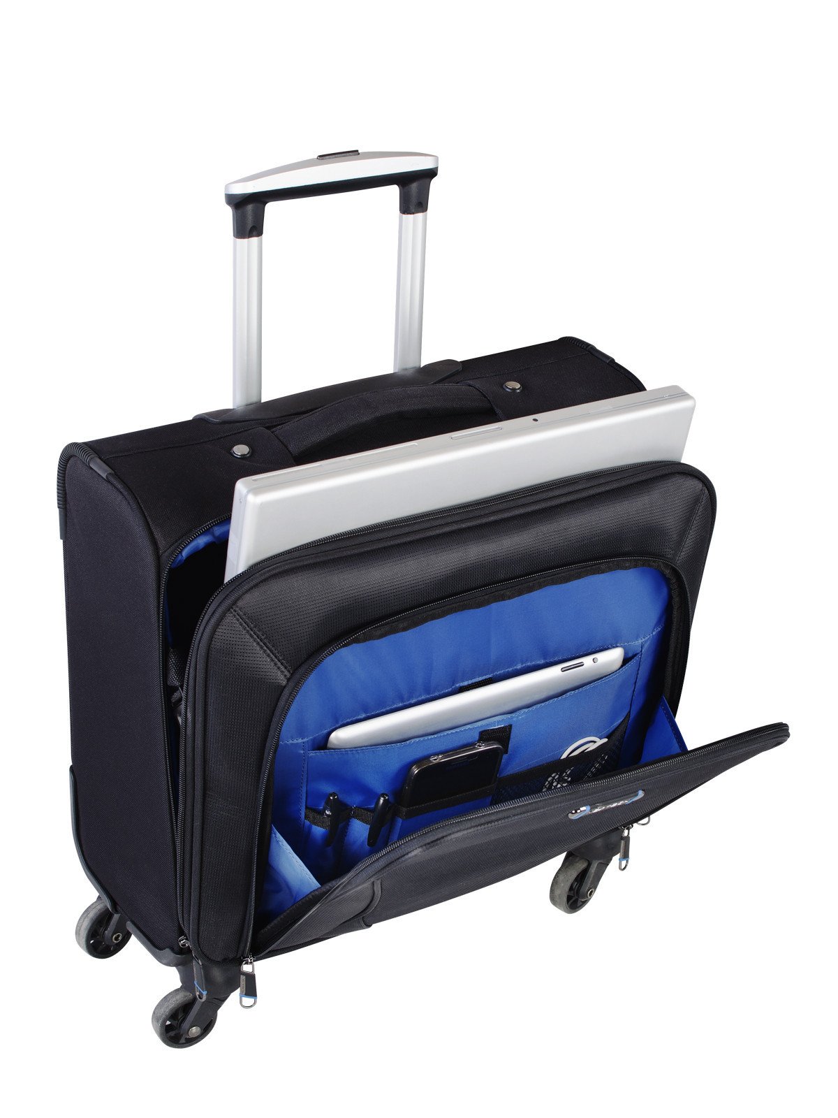 Nextech Laptop Briefcase Black Nextech Augusta 15.6" Laptop 4-Wheel Rolling Spinner Business Case