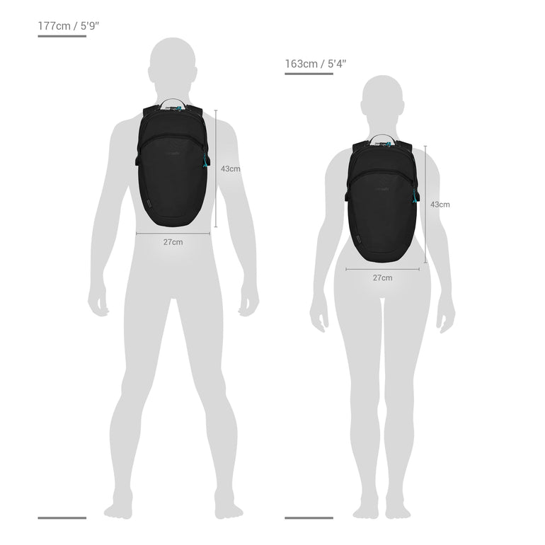 Pacsafe Backpacks Econyl Black Pacsafe Eco 18L Anti-Theft Backpack