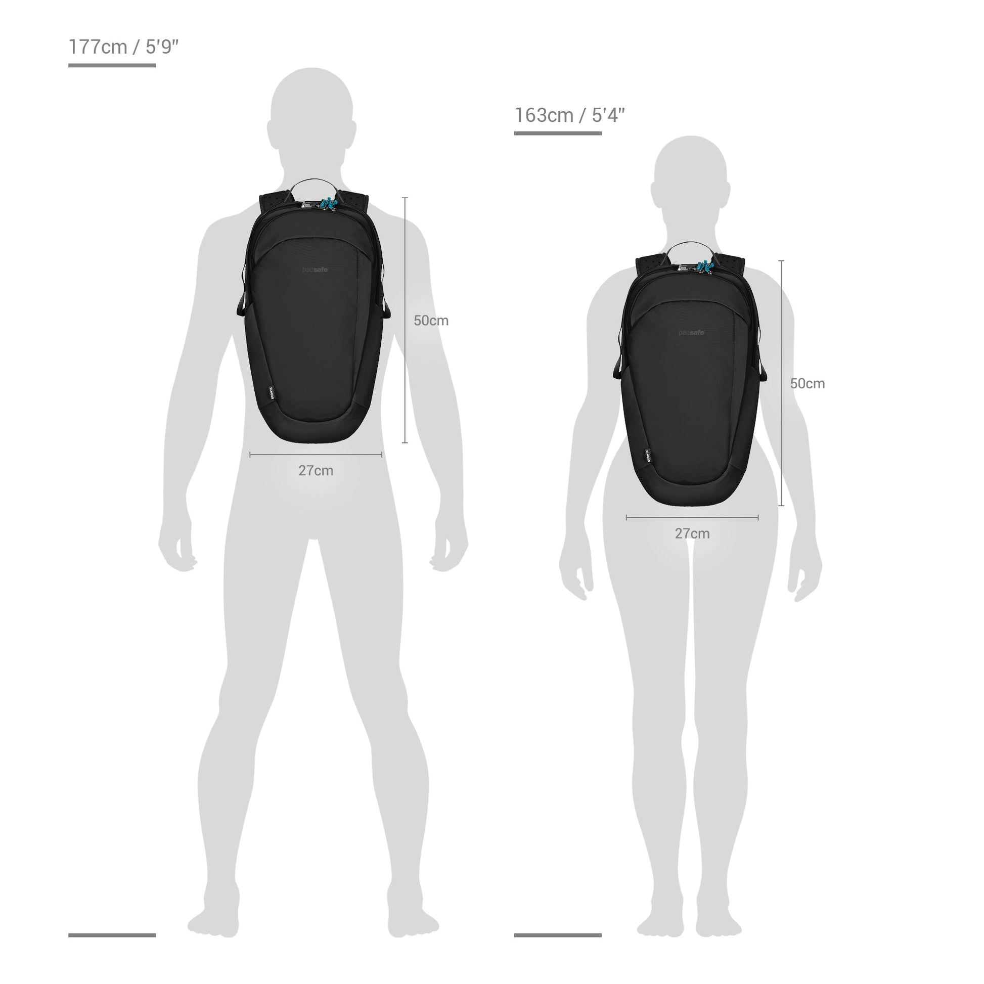 Pacsafe Backpacks Econyl Black Pacsafe ECO 25L Anti-Theft Backpack