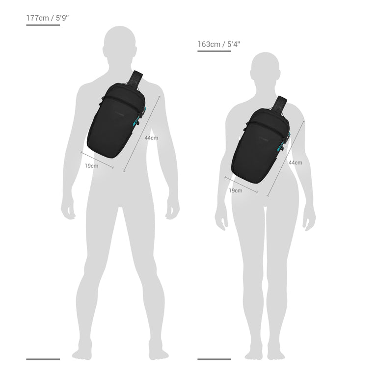Pacsafe Sling Bag Econyl Black Pacsafe Eco 12L Anti-Theft Sling Backpack
