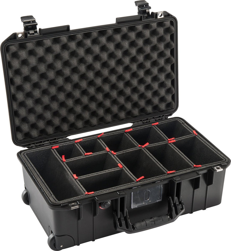 Pelican Protective Case Black Pelican Protector Case 1535 Carry-On Wheeled Air Case - With TrekPak Divider System