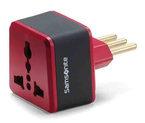 Samsonite Adapter Black/Red Samsonite Grounded Adapter Plug (Italy)