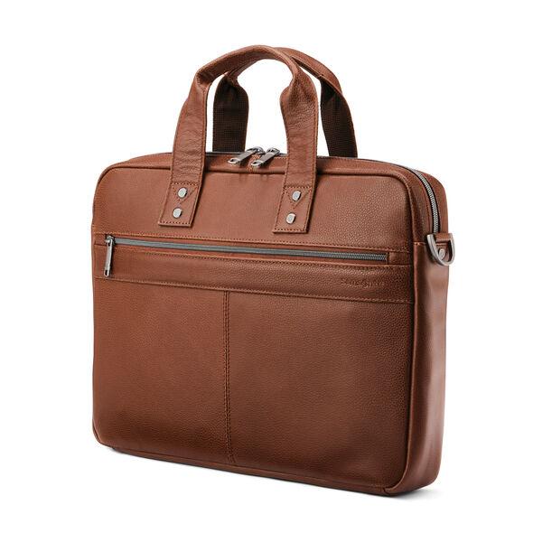Samsonite Briefcases Cognac Samsonite Classic Leather Slim Brief
