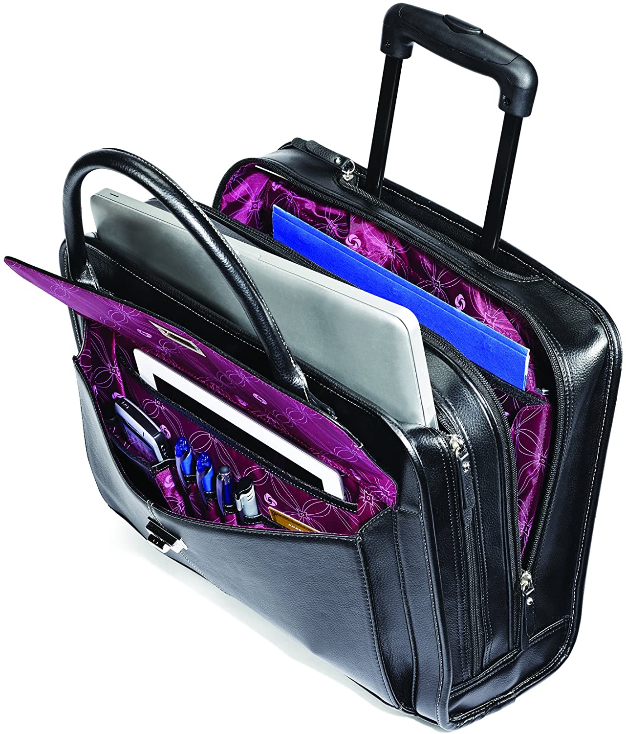Samsonite BRIEFCASES ON WHEELS Black Samsonite Ladies 15.6" Laptop Wheeled Mobile Office Case
