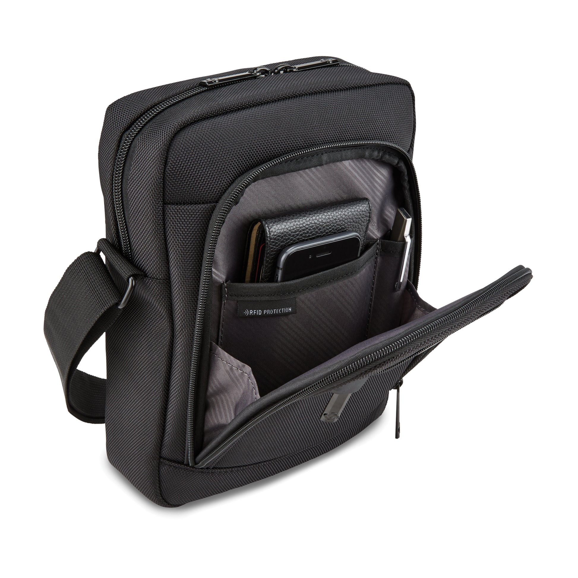 Samsonite Cross-Body Bag Black Samsonite Classic NXT Vertical Tablet With RFID