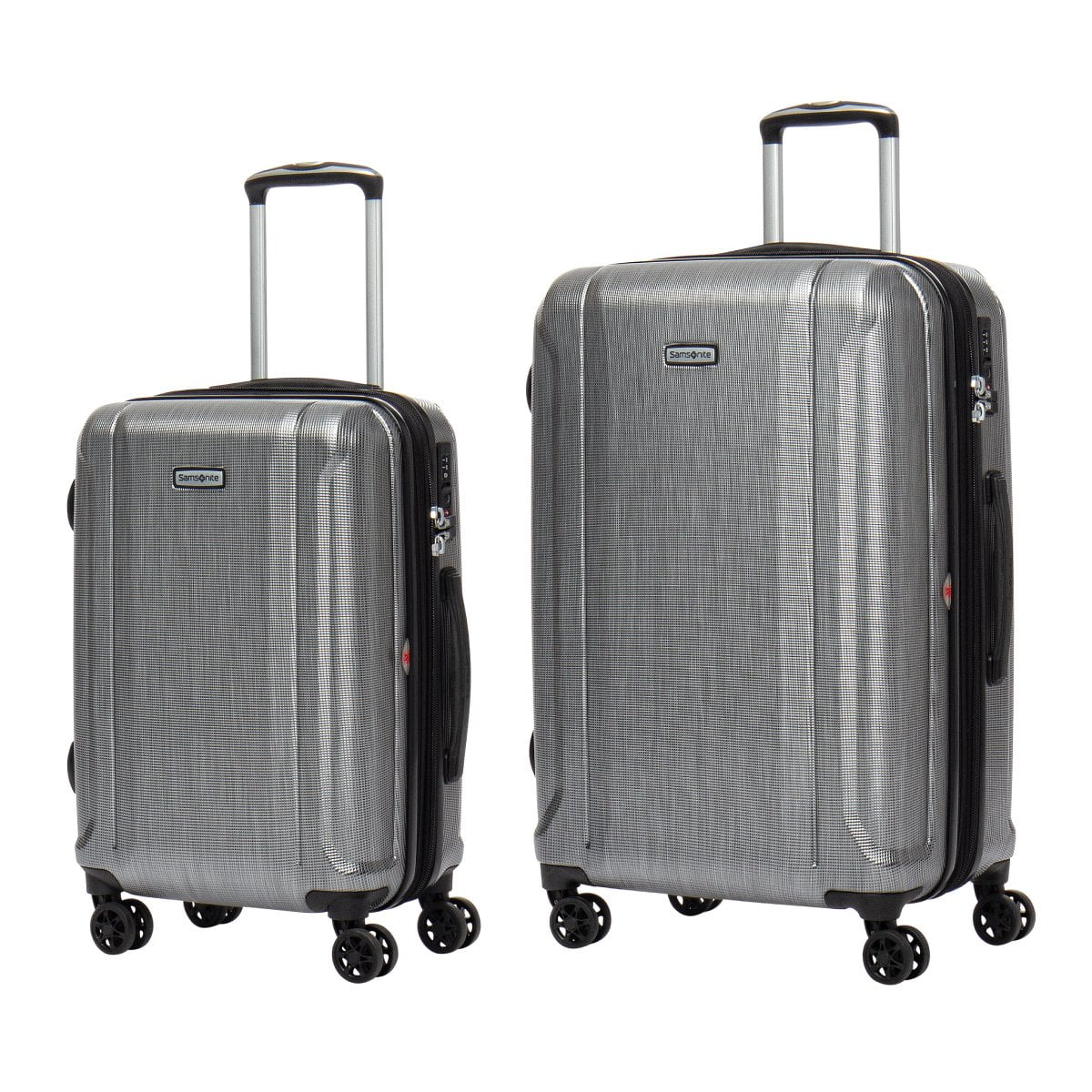 Samsonite Luggage Brushed Silver Samsonite Omni 3.0 - 2 Piece Spinner Expandable Luggage Set (Carry-On & Medium)