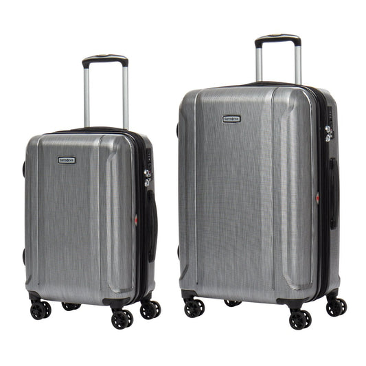 Samsonite Luggage Brushed Silver Samsonite Omni 3.0 - 2 Piece Spinner Expandable Luggage Set (Carry-On & Medium)
