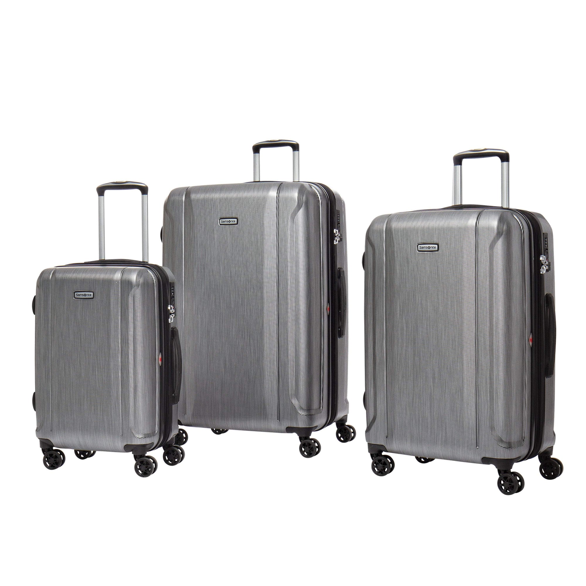Samsonite Luggage Brushed Silver Samsonite Omni 3.0 - 3 Piece Spinner Expandable Luggage Set