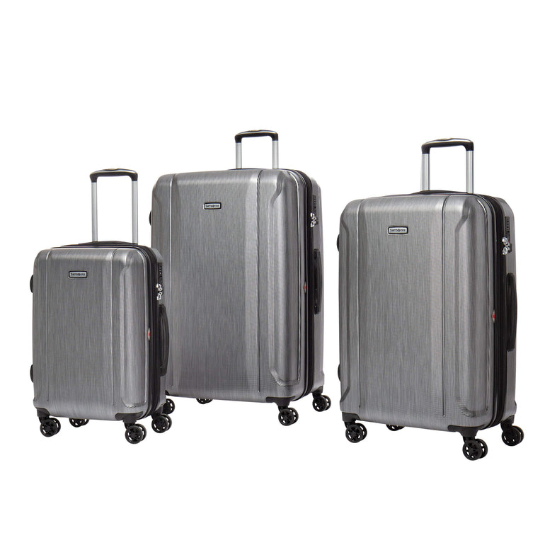 Samsonite Luggage Brushed Silver Samsonite Omni 3.0 - 3 Piece Spinner Expandable Luggage Set