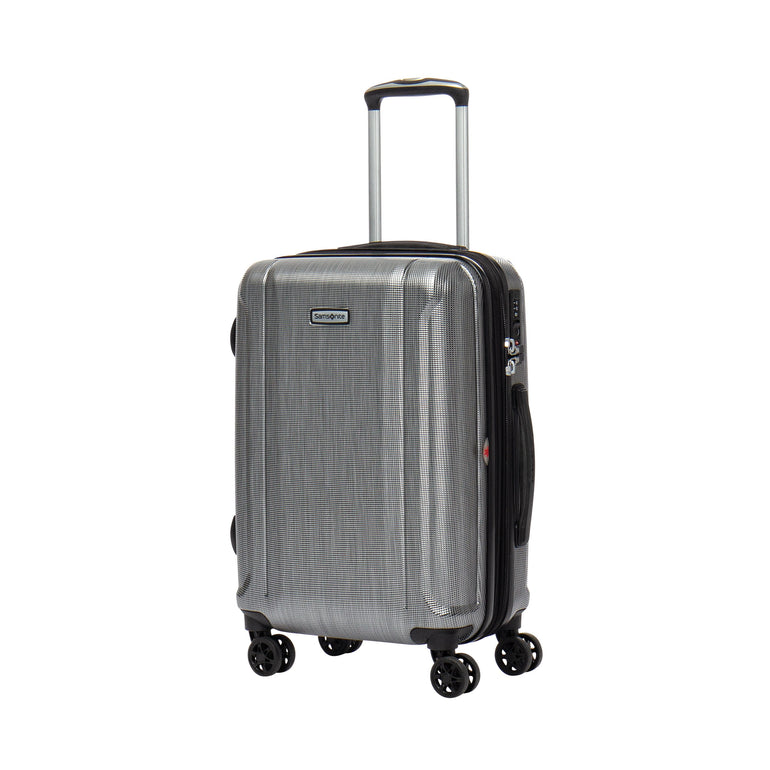 Samsonite Luggage Brushed Silver Samsonite Omni 3.0 Carry-On Spinner Expandable Luggage