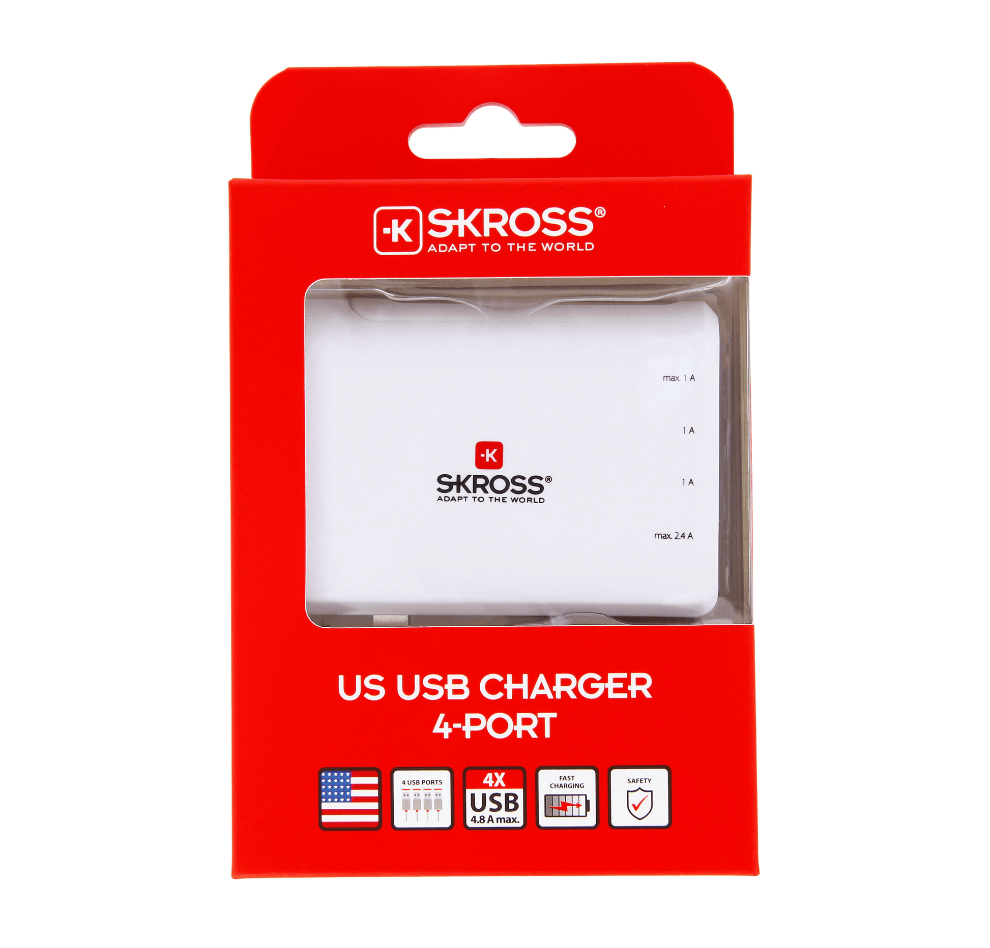 SKROSS Travel Accessories White SKROSS US USB Charger – 4-Port