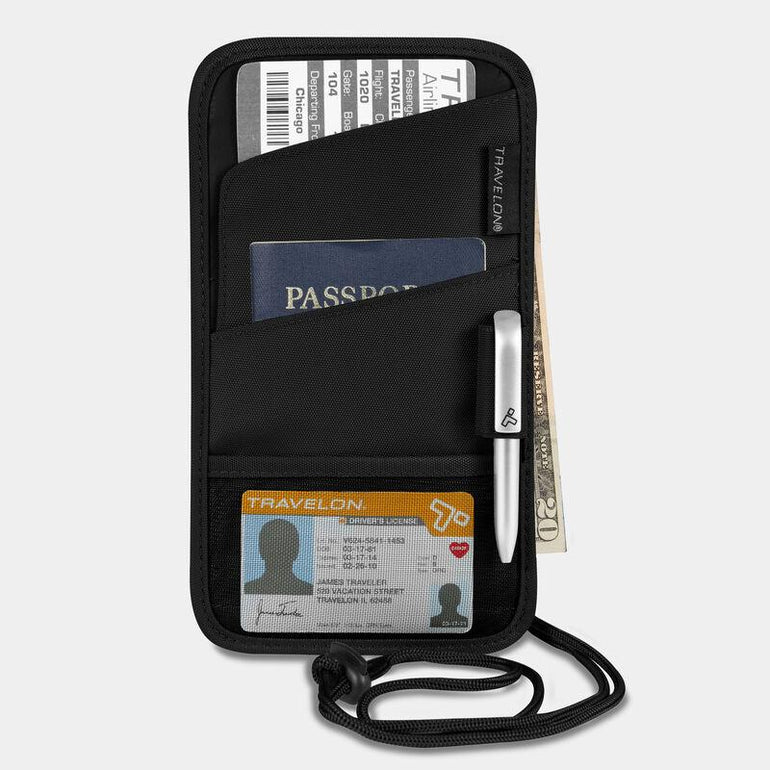 Travelon Passport Case Black Travelon ID and Boarding Pass Holder
