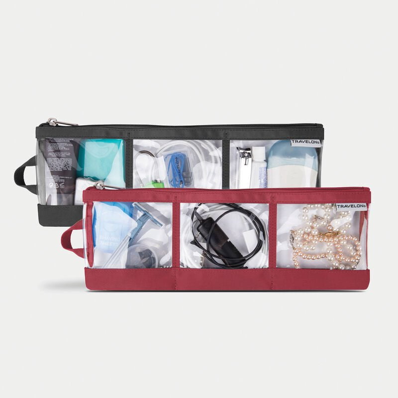 Travelon Travel Accessories Black/Cranberry Travelon Set of 2 Accessory Organizers