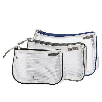 Travelon Travel Accessories Cool Tones Travelon Set of 3 Assorted Piped Pouches