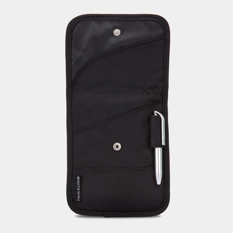 Travelon Wallets & Money Clips Black Travelon ID and Boarding Pass Holder w/Snap Closure
