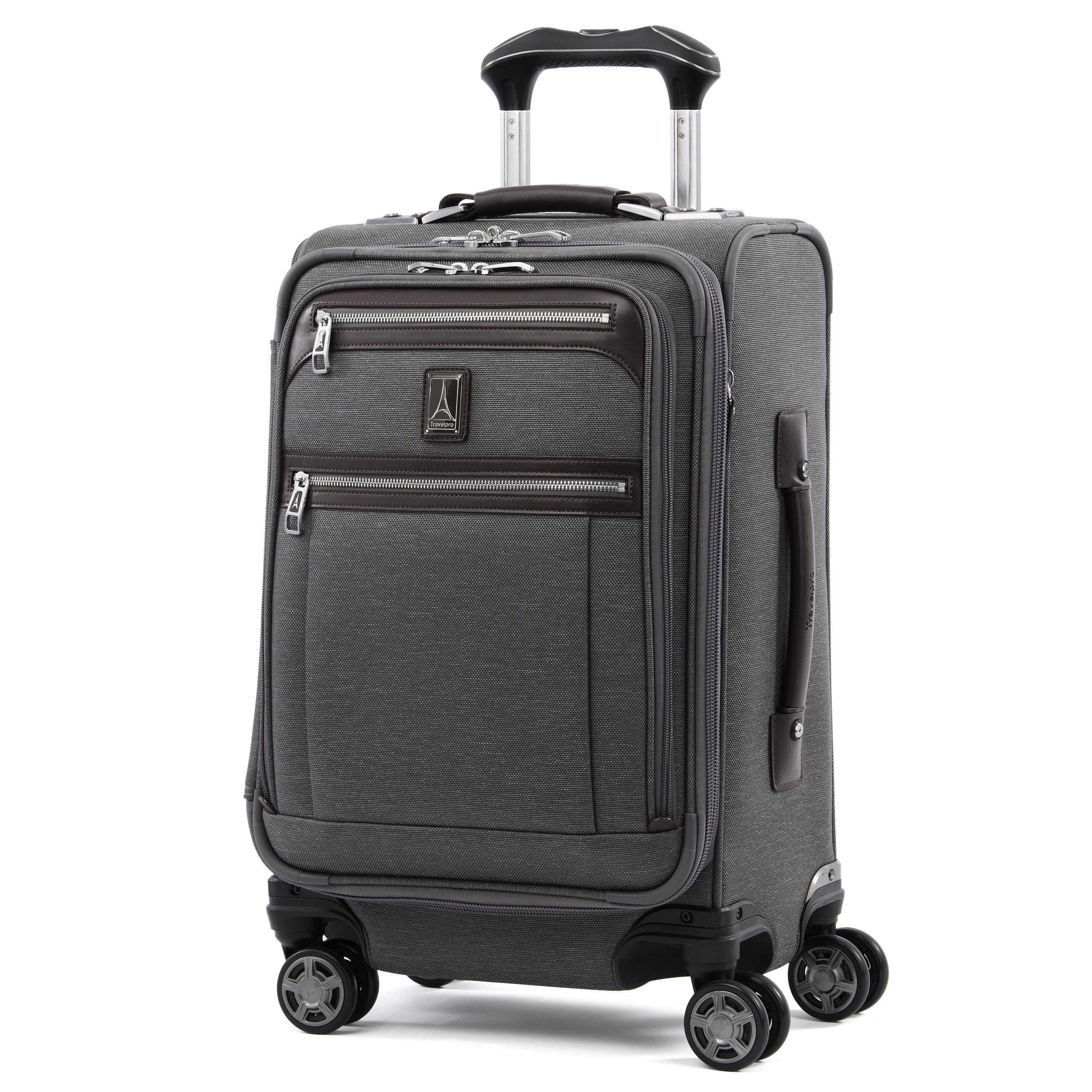 Travelpro Luggage Grey Travelpro Platinum Elite 20 Inch Expandable Business Plus Carry-On Spinner